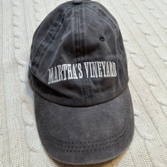 Martha's Vineyard Gray Adjustable Cotton Baseball Cap - Picture 3 of 6